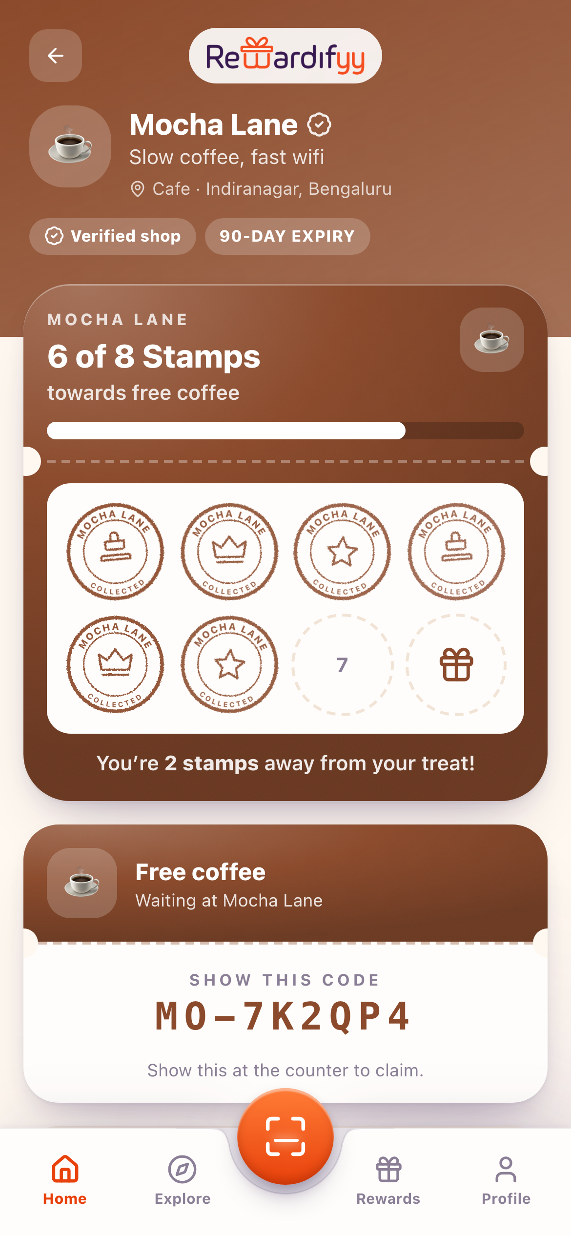 A stamp card they cannot lose